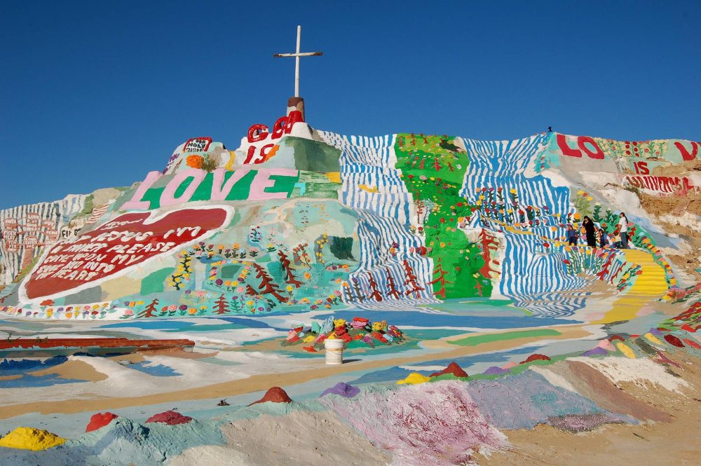 Salvation Mountain located near the Salton Sea is a colorful wonderland washed with love