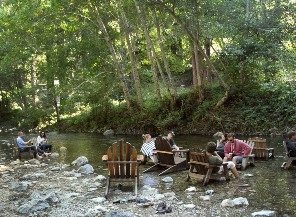 Dine in a river bed at the River Inn in the heart of Big Sur