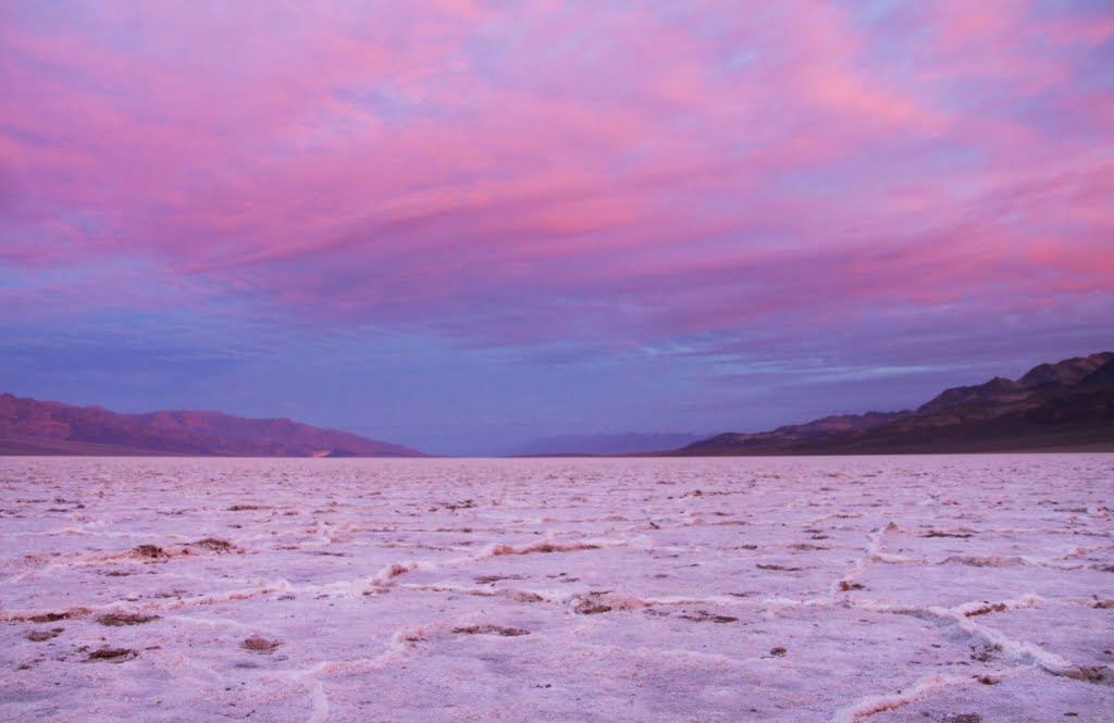 Badwater Basin is an endorheic basin in Death Valley National Park, Inyo County, noted as the lowest point in North America 282 ft below sea level.